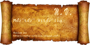 Máté Vitália névjegykártya